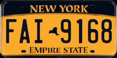 NY license plate FAI9168