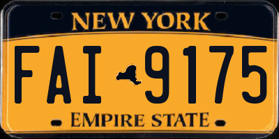 NY license plate FAI9175