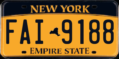 NY license plate FAI9188