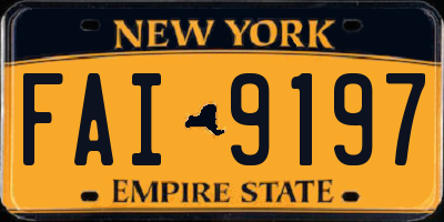 NY license plate FAI9197