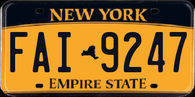 NY license plate FAI9247