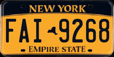NY license plate FAI9268
