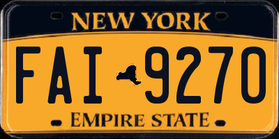 NY license plate FAI9270