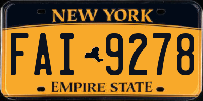 NY license plate FAI9278