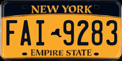 NY license plate FAI9283