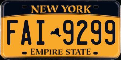 NY license plate FAI9299