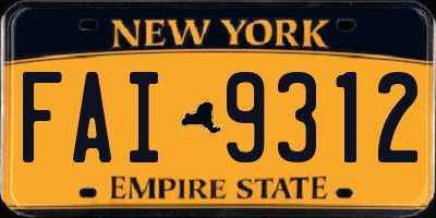 NY license plate FAI9312