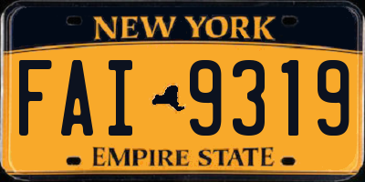 NY license plate FAI9319