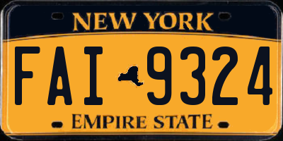 NY license plate FAI9324