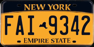 NY license plate FAI9342