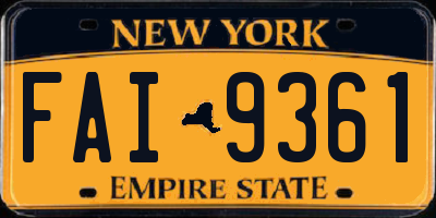 NY license plate FAI9361
