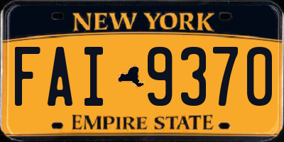 NY license plate FAI9370