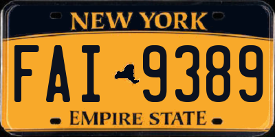 NY license plate FAI9389