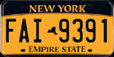 NY license plate FAI9391