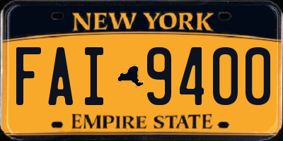 NY license plate FAI9400