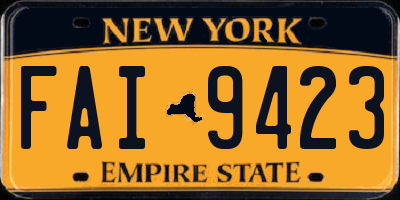 NY license plate FAI9423