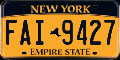 NY license plate FAI9427