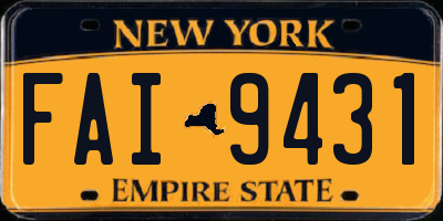 NY license plate FAI9431