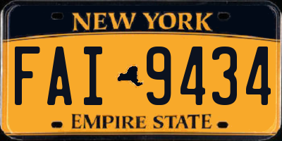 NY license plate FAI9434