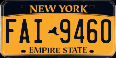 NY license plate FAI9460