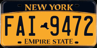 NY license plate FAI9472