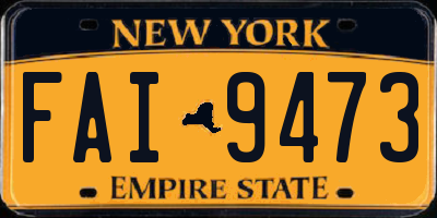 NY license plate FAI9473