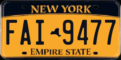 NY license plate FAI9477