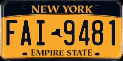 NY license plate FAI9481