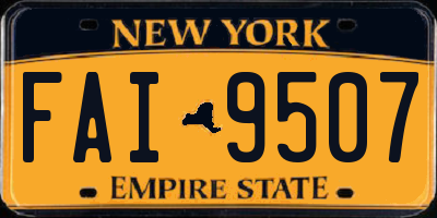 NY license plate FAI9507
