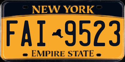 NY license plate FAI9523
