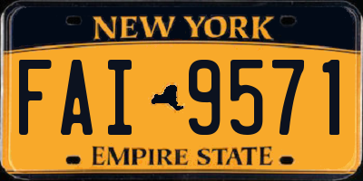 NY license plate FAI9571