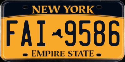 NY license plate FAI9586