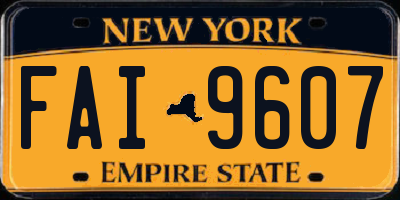NY license plate FAI9607