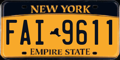 NY license plate FAI9611