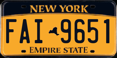 NY license plate FAI9651