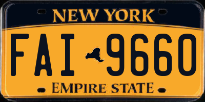 NY license plate FAI9660