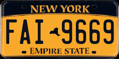 NY license plate FAI9669
