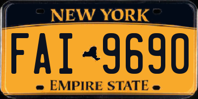 NY license plate FAI9690