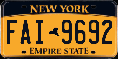 NY license plate FAI9692