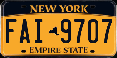 NY license plate FAI9707