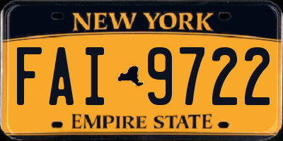 NY license plate FAI9722