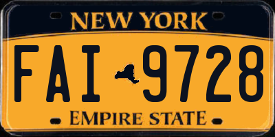 NY license plate FAI9728