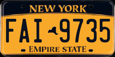 NY license plate FAI9735
