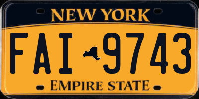 NY license plate FAI9743