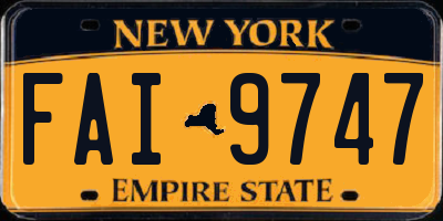 NY license plate FAI9747