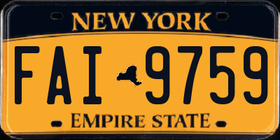 NY license plate FAI9759