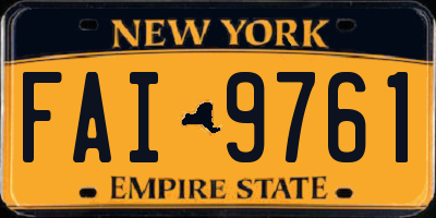 NY license plate FAI9761