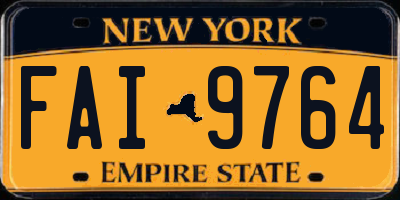 NY license plate FAI9764