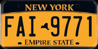 NY license plate FAI9771