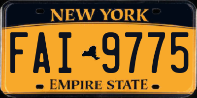 NY license plate FAI9775